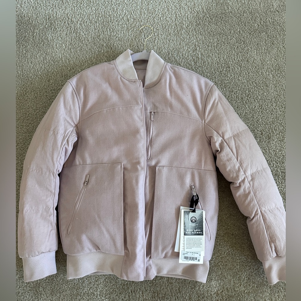 Lululemon Roam Far Wool Bomber Porcelain pink color